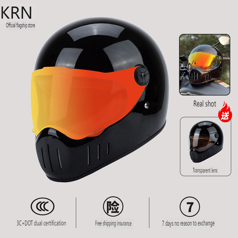 Full Coverage Retro Motorcycle Helmet Cruiser Bike Full-Face All-Season Racing - Size avaliable S ~ XXXL Order
