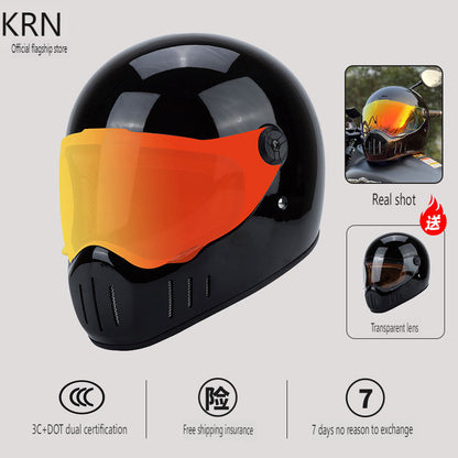 Full Coverage Retro Motorcycle Helmet Cruiser Bike Full-Face All-Season Racing - Size avaliable S ~ XXXL Order