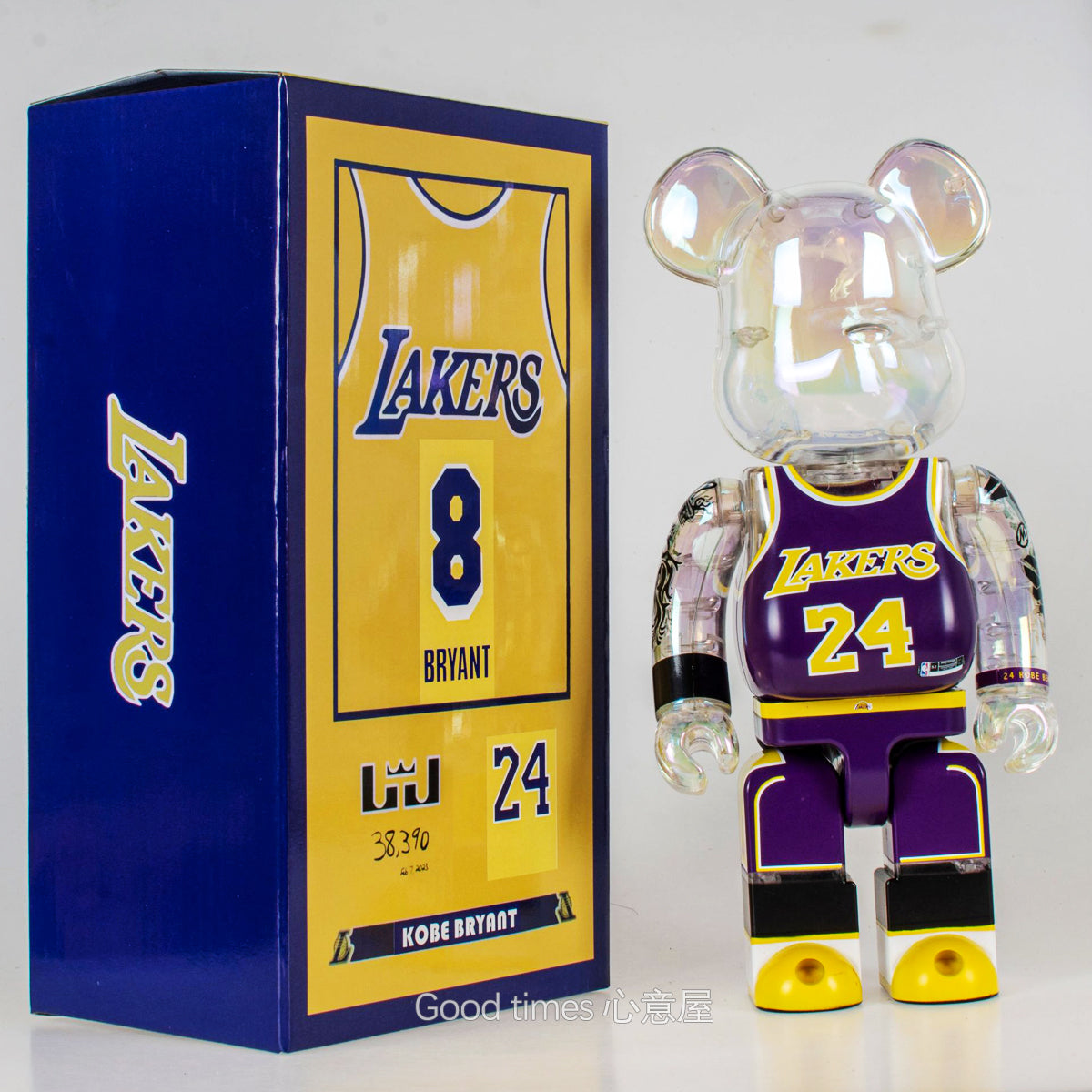 BE@RBRICK 400% Kobe Bryant Jordon James NBA Building Block Violent Bear Figures - Kobe