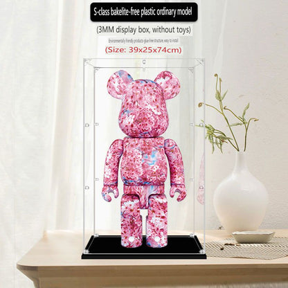 One-Piece Clear Acrylic Display Case for Bearbrick Figures No-Assembly Dustproof Cover - Assembly type 39*29*74cm