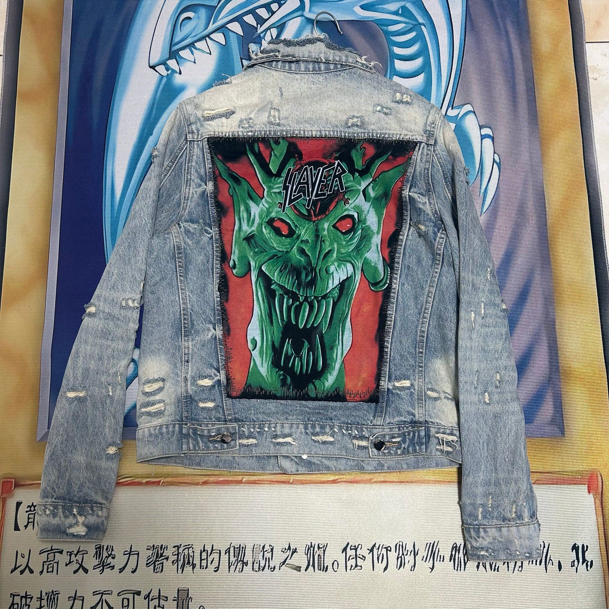 AMIRI 16OG Patchwork Back Kill Denim Jacket Metallica High-Street
