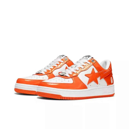 BAPESTA Classic Patent Leather Sneaker Low-Top Casual Skateboard Shoes