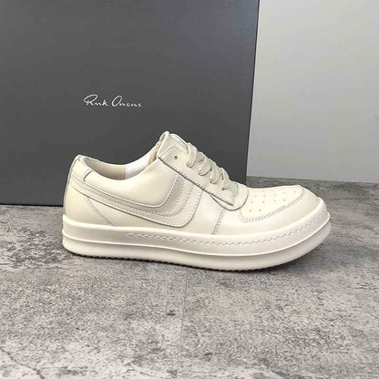 RO 22SS Vintage Leather Low-Top Sneaker Rick Owens - Black/Milk - 