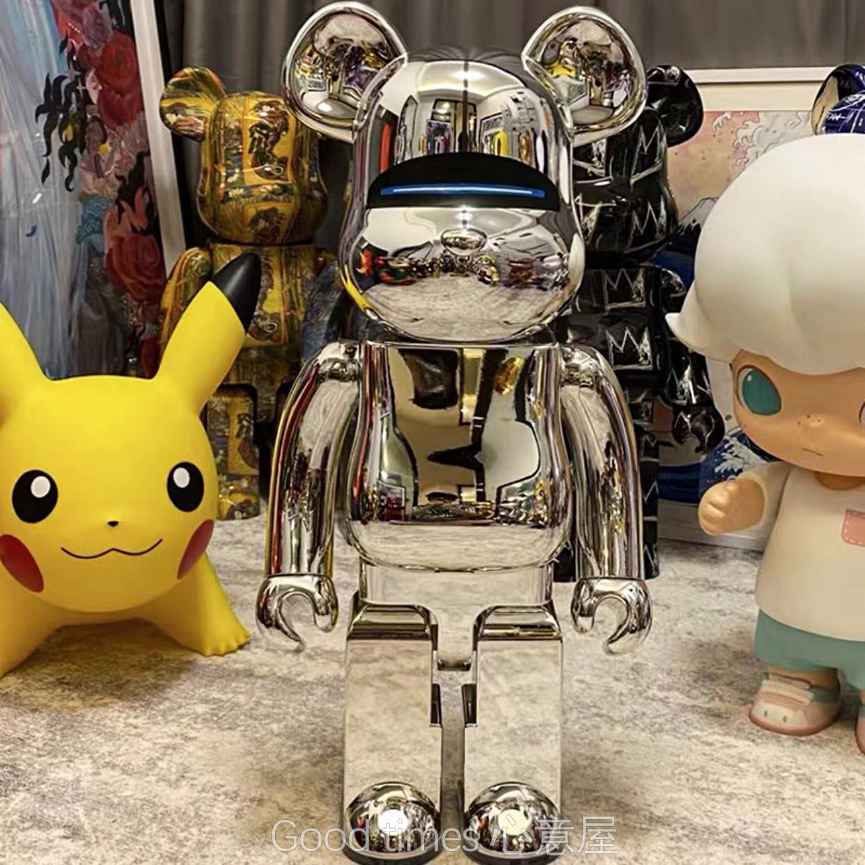 BE@RBRICK 1000% Building Block Figure 70CM | Limited Edition Collectible Bear Toy - Hajime Silver