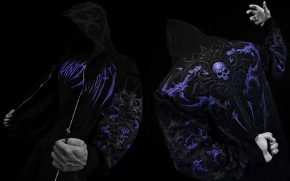 Breathedivinity Dark Gothic Zip-Up Hoodie - 420g French Terry
