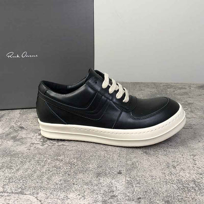RO 22SS Vintage Leather Low-Top Sneaker Rick Owens - Black/Milk - 
