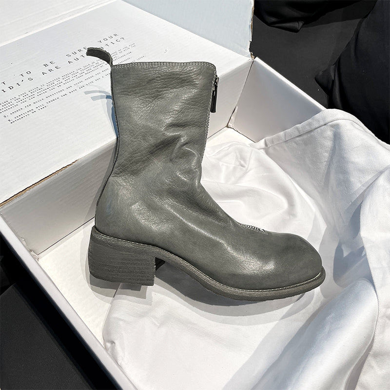 310 Horse Leather Origin Guidi Front Zip Ankle Boots – Short Boots for Women