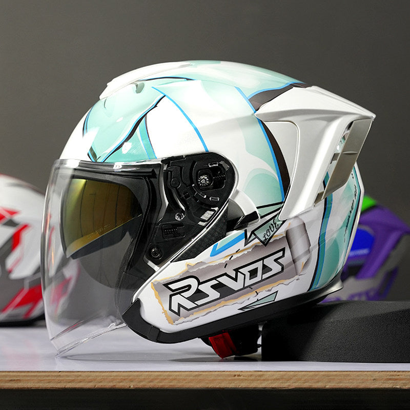 Evangelion Unit-01 Style Bluetooth Helmet - DOT Certified Dual Visor
