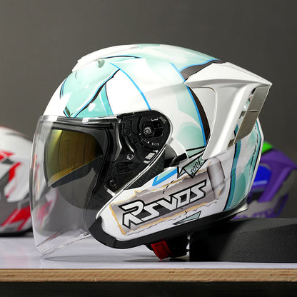 Evangelion Unit-01 Style Bluetooth Helmet - DOT Certified Dual Visor