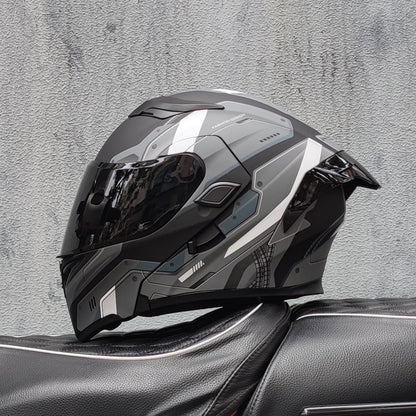 Mecha / 3C DOT Full Face Dual Visors Unisex /Bluetooth Motorcycle Helmet