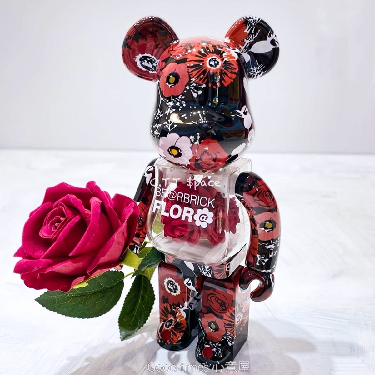 BE@RBRICK 400% Bluetooth Speaker Building Block Violent Bear Collectible Figure - Preserved Flowers / Dm for Other