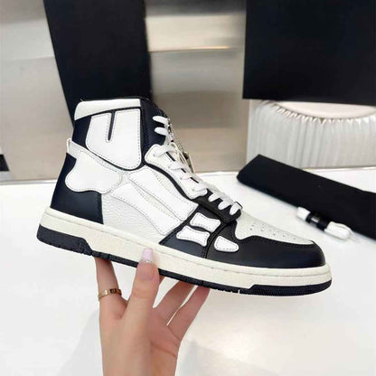 2023SS AMIRI Bone Shoes Lychee Grain Top Layer Cowhide Low-top Leisure Board Shoes
