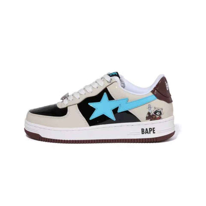 BAPESTA Classic Patent Leather Sneaker Low-Top Casual Skateboard Shoes