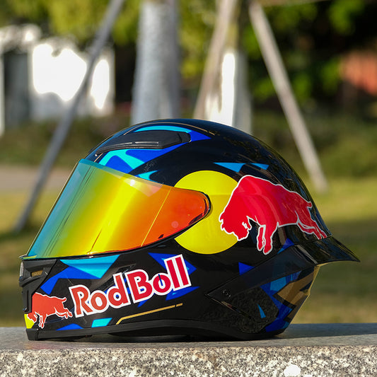 RED BULL - 3C DOT Full Face Color Dual Visors /Bluetooth Motorcycle Helmet - Donclickin