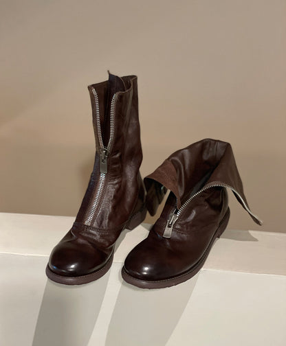 310 Horse Leather Origin Guidi Front Zip Ankle Boots – Short Boots for Women