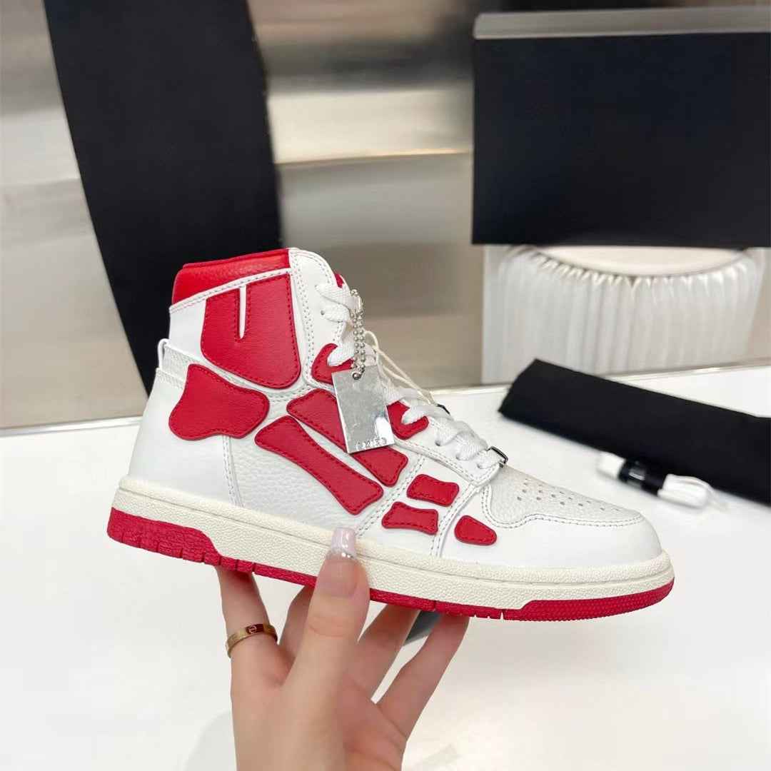 2023SS AMIRI Bone Shoes Lychee Grain Top Layer Cowhide Low-top Leisure Board Shoes