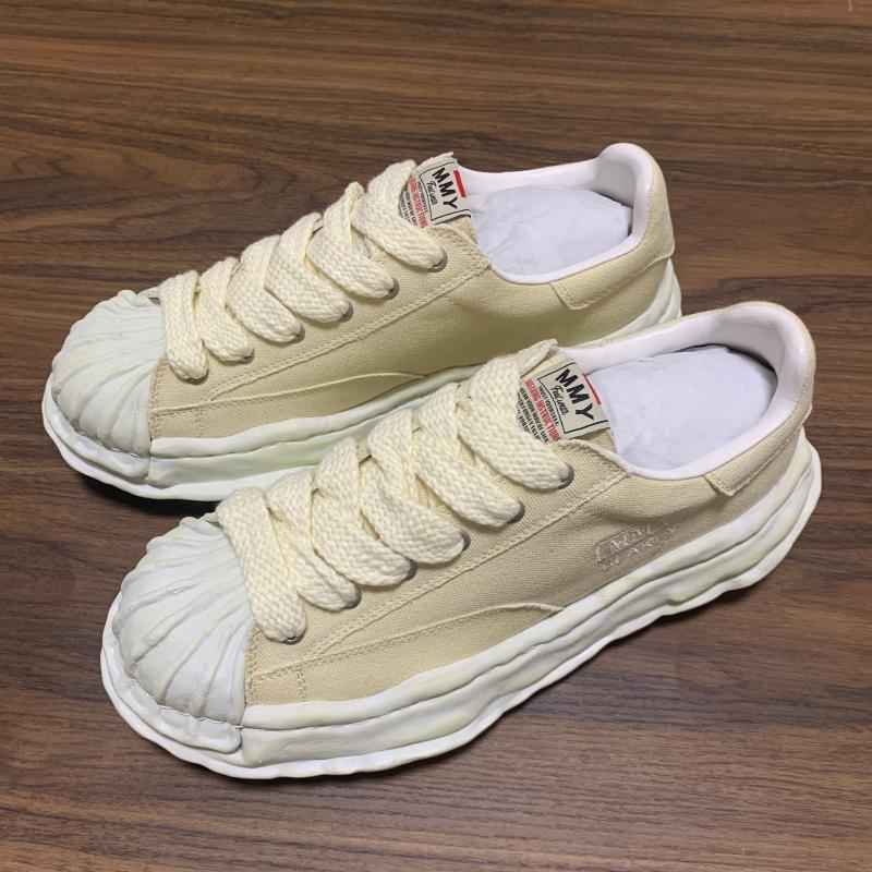 MMY Seashell-Toe Shoes Thick-Soled Unisex Dissolvable Sneakers/Distressed Canvas - Size avaliable 35~47