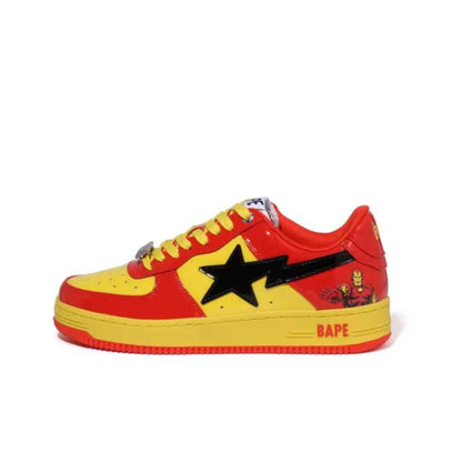 BAPESTA Classic Patent Leather Sneaker Low-Top Casual Skateboard Shoes