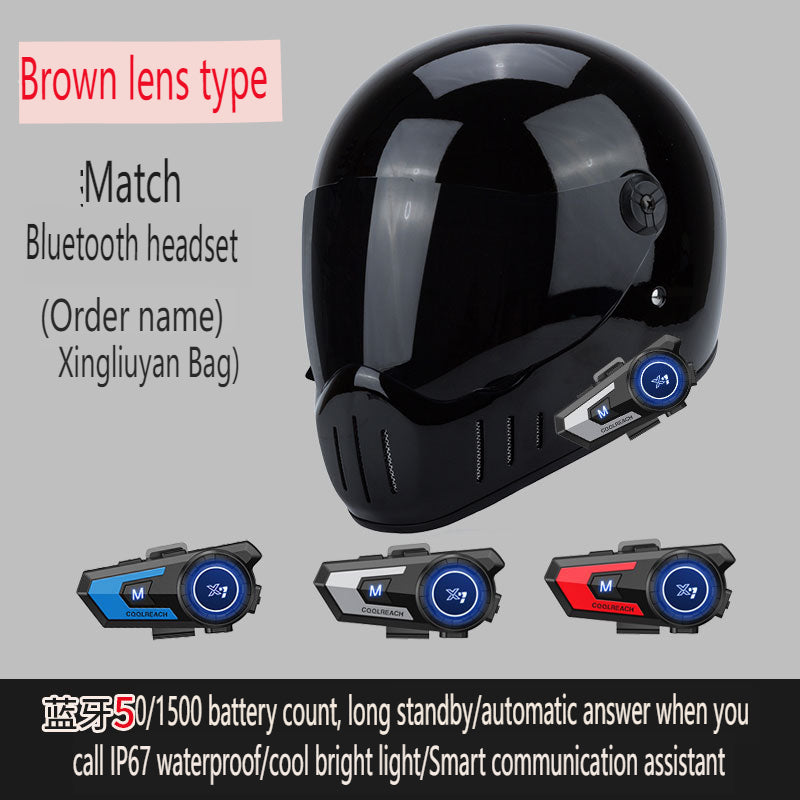 Full Coverage Retro Motorcycle Helmet Cruiser Bike Full-Face All-Season Racing - Size avaliable S ~ XXXL Order