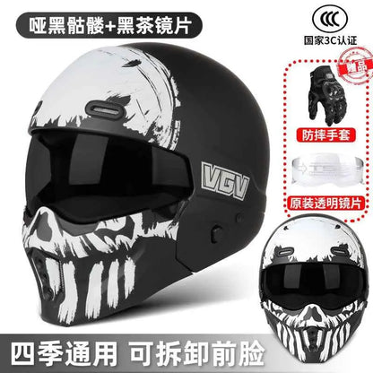 Shadow Scorpion Motorcycle Helmet - Full Face DOT Approved for Harley Cruiser Bike Class A 3C