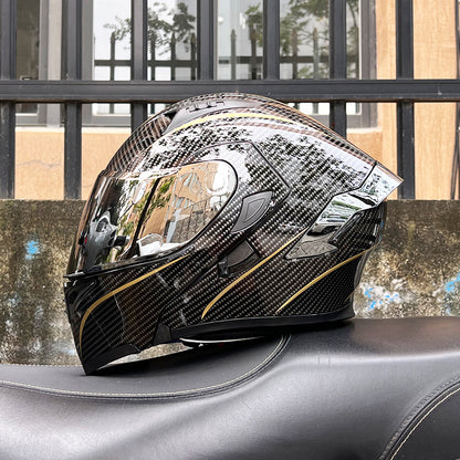 CyperPunk / 3C DOT Full Face Dual Visors Unisex Bluetooth Motorcycle Helmet