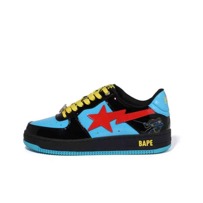 BAPESTA Classic Patent Leather Sneaker Low-Top Casual Skateboard Shoes