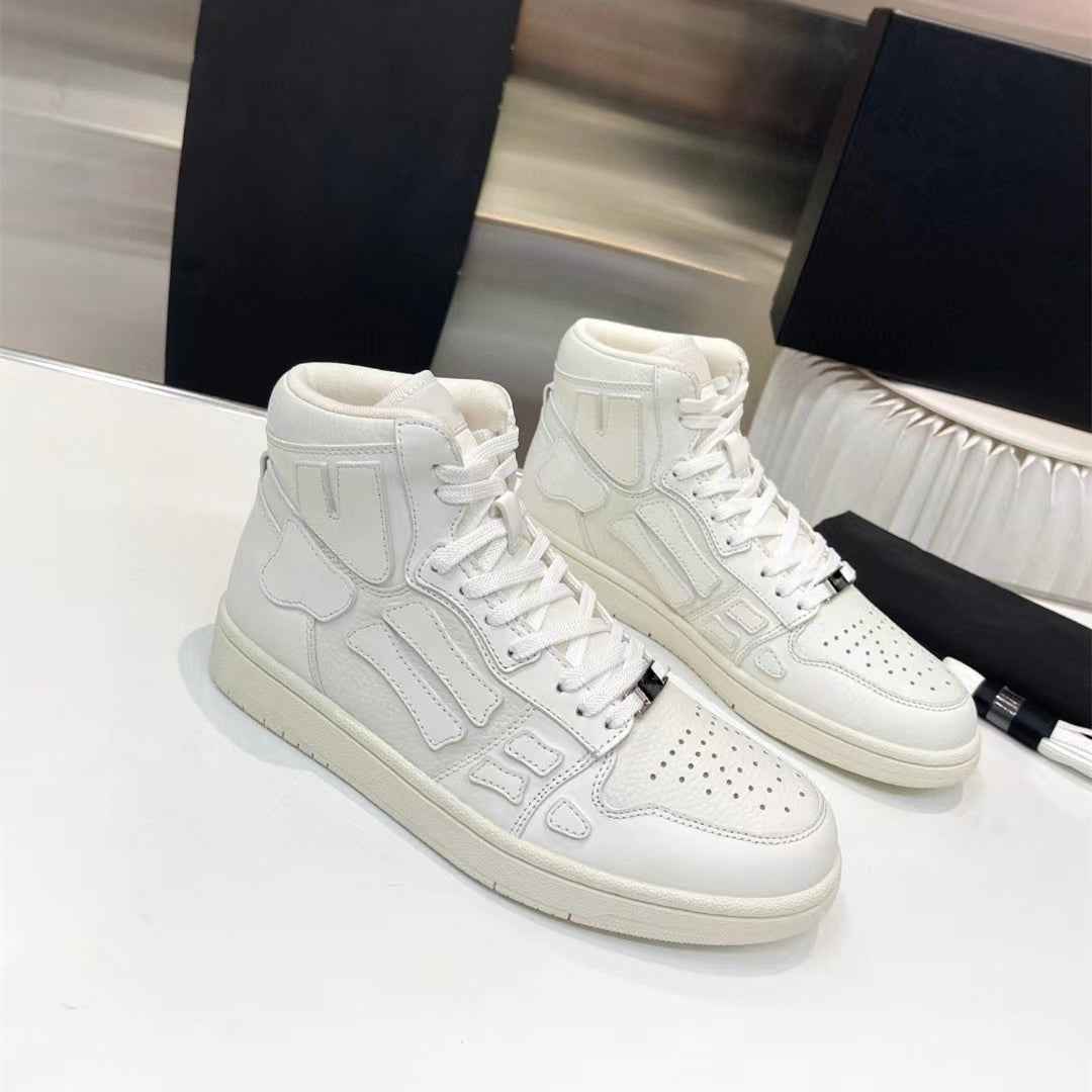 2023SS AMIRI Bone Shoes Lychee Grain Top Layer Cowhide Low-top Leisure Board Shoes
