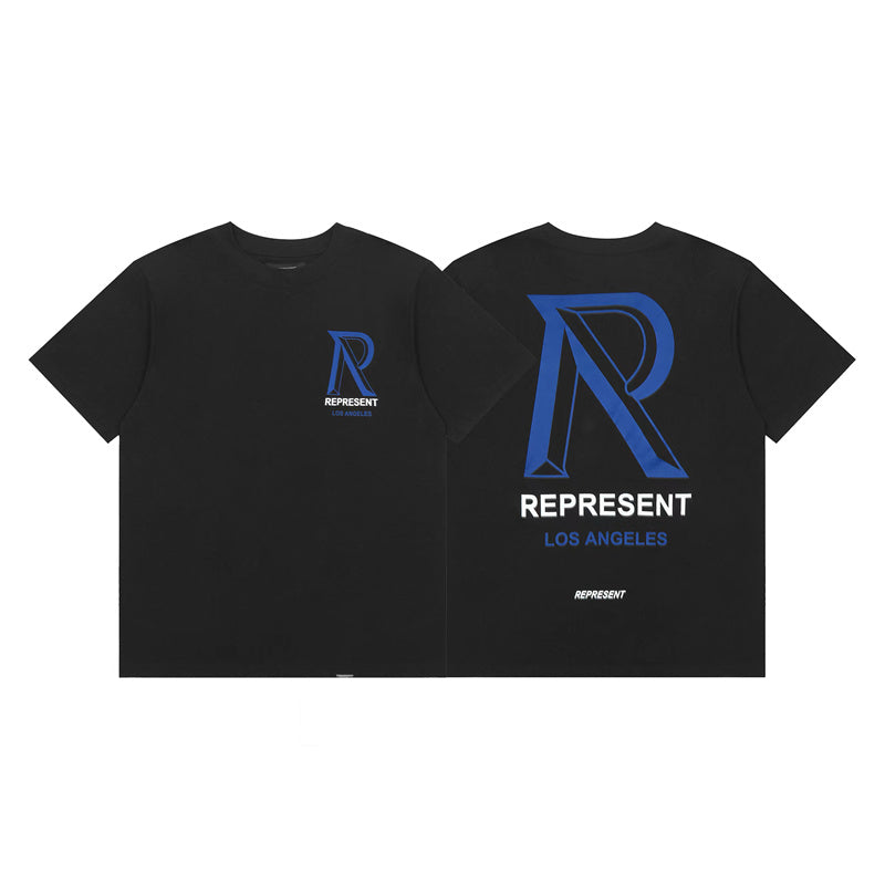 REPRESENT Washed Distressed Doberman Shark Short-Sleeve T-Shirt FOG