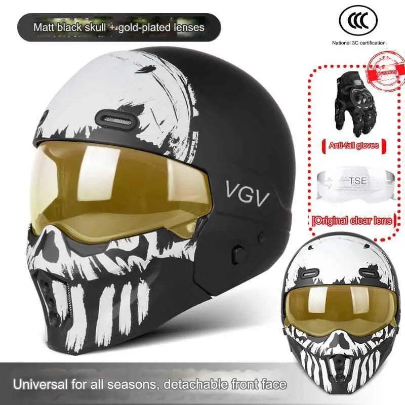 Shadow Scorpion Motorcycle Helmet - Full Face DOT Approved for Harley Cruiser Bike Class A 3C
