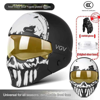 Shadow Scorpion Motorcycle Helmet - Full Face DOT Approved for Harley Cruiser Bike Class A 3C