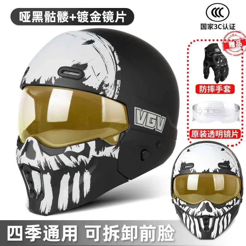Shadow Scorpion Motorcycle Helmet - Full Face DOT Approved for Harley Cruiser Bike Class A 3C - Size avaliable S ~ XXXL