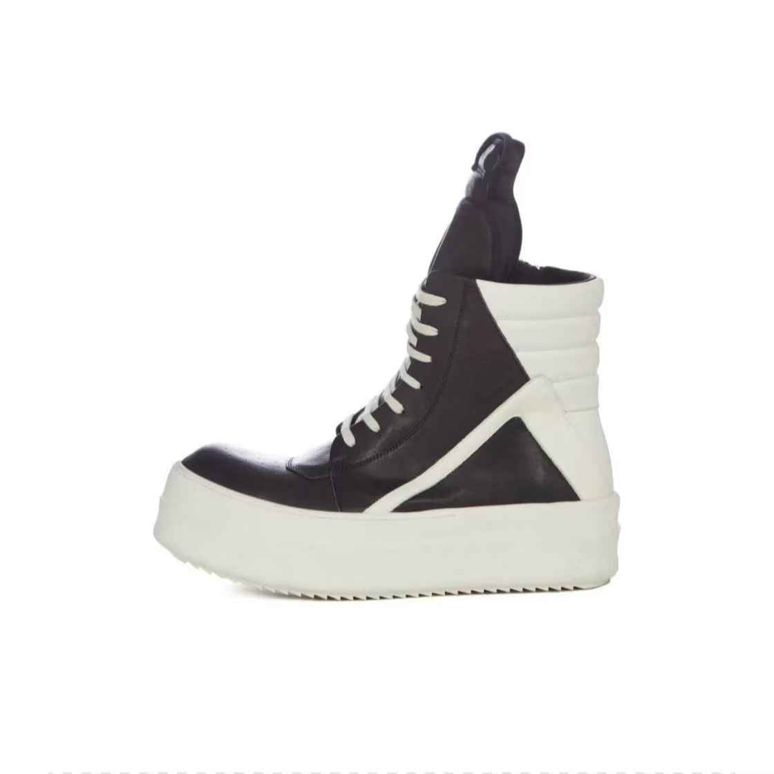 Correct Vers. Rick Owens Wax Surface Satin Sub-line Leather Shoes High/Low Cut - Heighten Leather Reverse Triangle