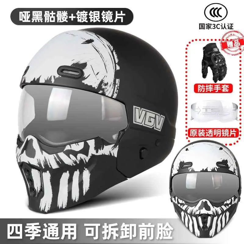 Shadow Scorpion Motorcycle Helmet - Full Face DOT Approved for Harley Cruiser Bike Class A 3C