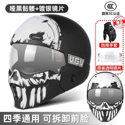 Shadow Scorpion Motorcycle Helmet - Full Face DOT Approved for Harley Cruiser Bike Class A 3C