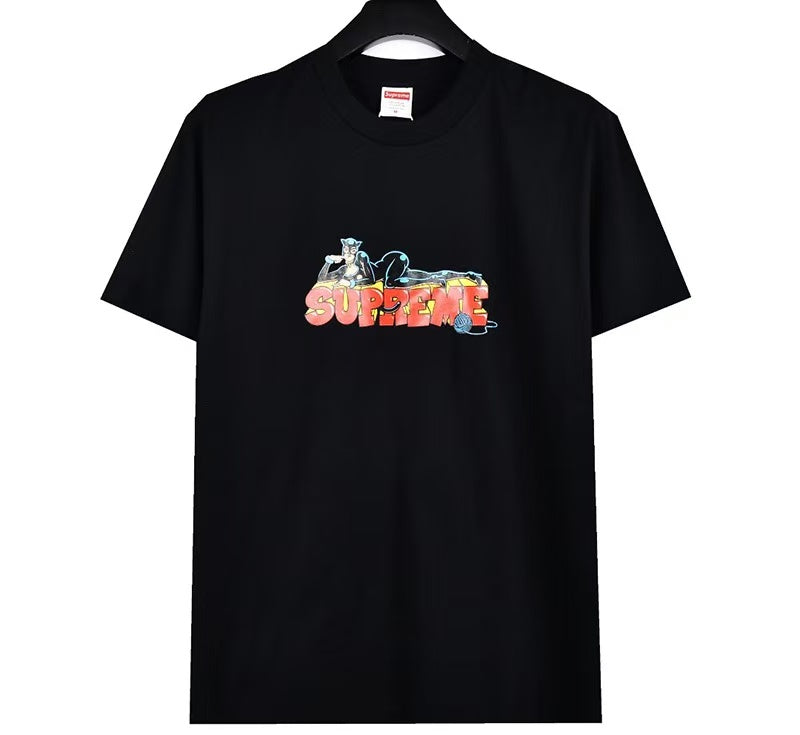 24SS Sup Short-Sleeve T-shirt Retro Unisex 280g Pure Cotton - Donclickin