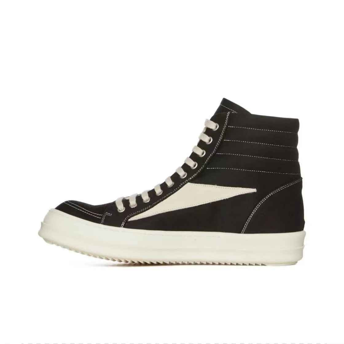 Correct Vers. Rick Owens Wax Surface Satin Sub-line Leather Shoes High/Low Cut - Heighten Infringement High top