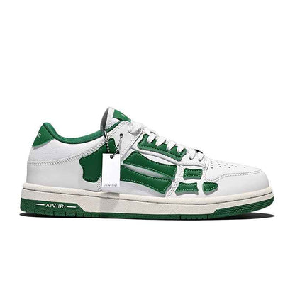 AMIRI SKEL-TOP 2023SS Bone Shoes Cowhide Low-top Leisure Board Casual Shoes - Green