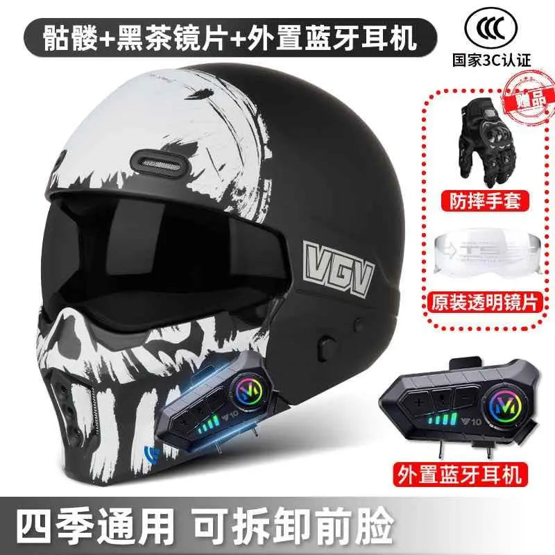 Shadow Scorpion Motorcycle Helmet - Full Face DOT Approved for Harley Cruiser Bike Class A 3C