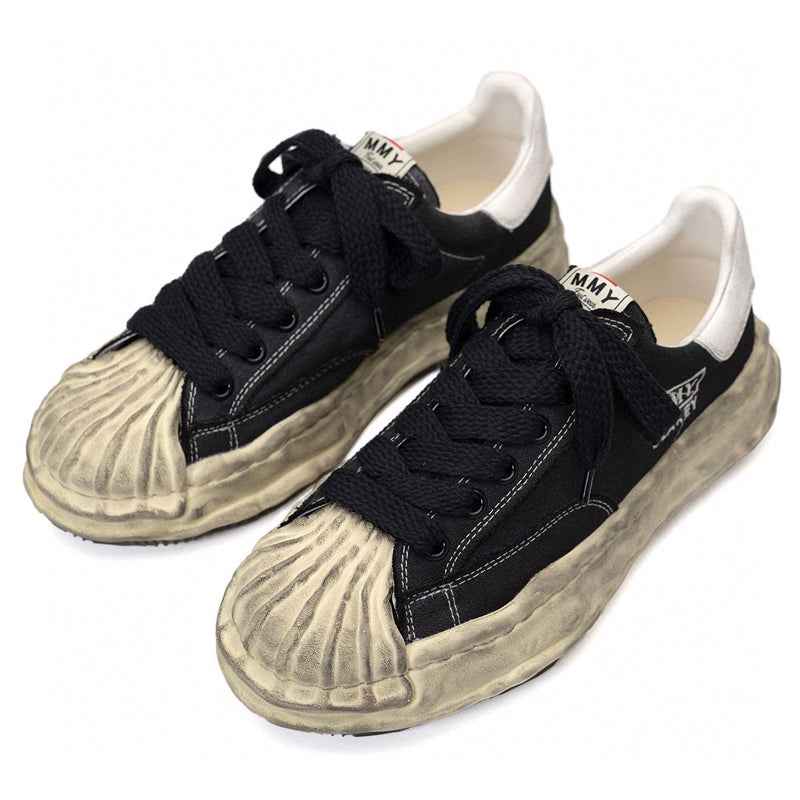 MMY Seashell-Toe Shoes Thick-Soled Unisex Dissolvable Sneakers/Distressed Canvas - Size avaliable 35~47