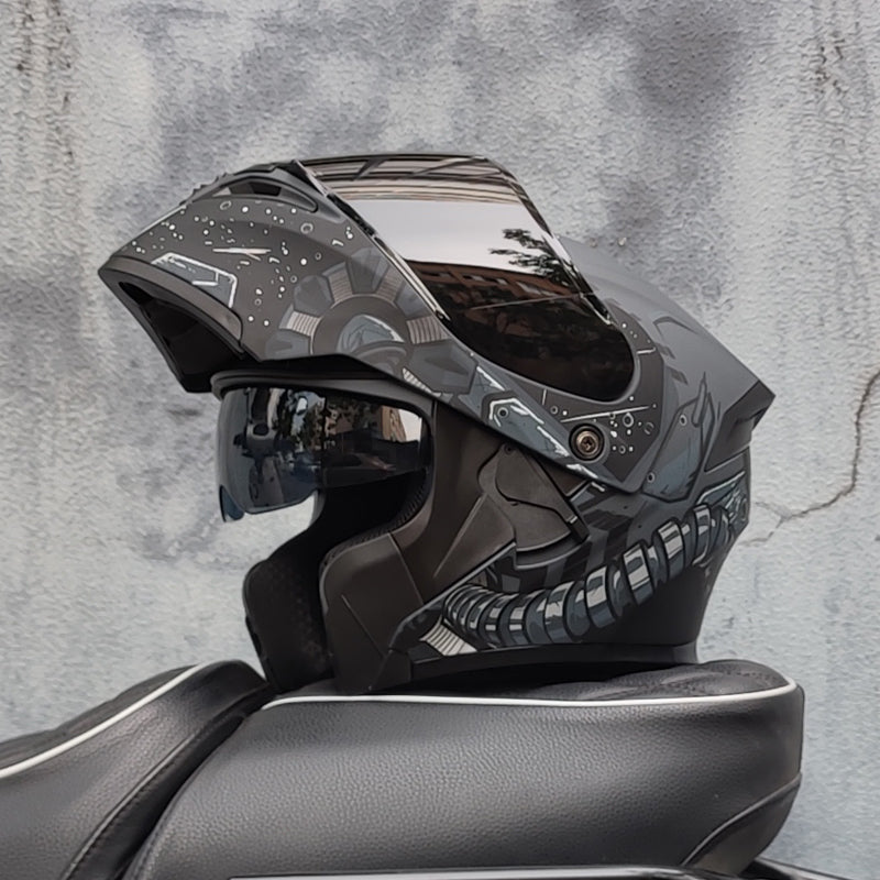 Mecha / 3C DOT Full Face Dual Visors Unisex /Bluetooth Motorcycle Helmet