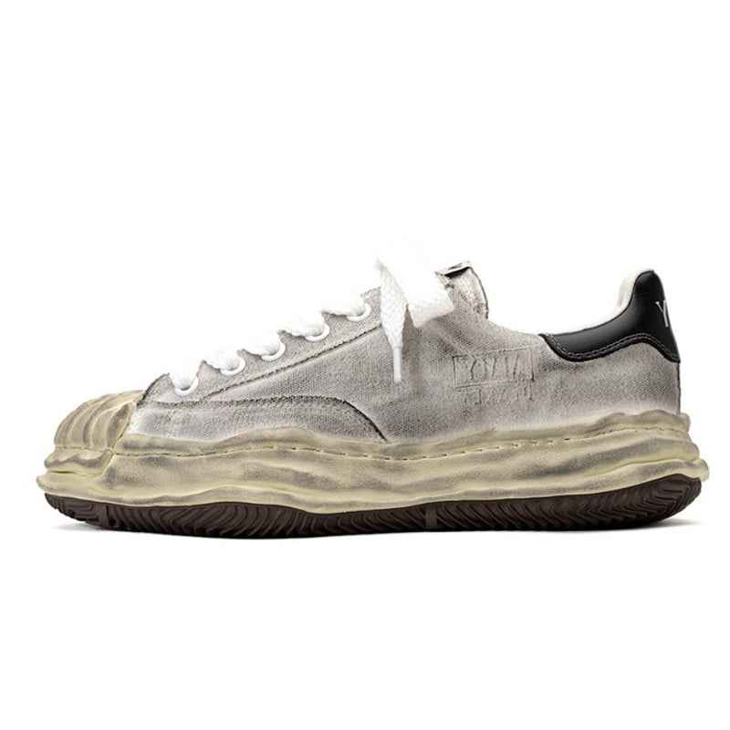 MMY Seashell-Toe Shoes Thick-Soled Unisex Dissolvable Sneakers/Distressed Canvas - Size avaliable 35~47