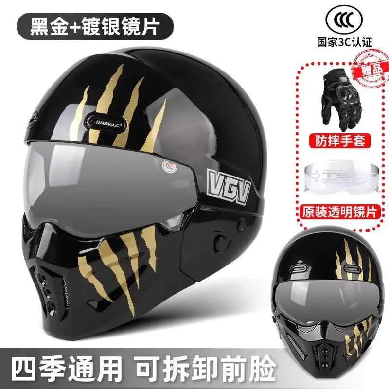 Shadow Scorpion Motorcycle Helmet - Full Face DOT Approved for Harley Cruiser Bike Class A 3C