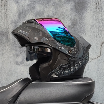 Mecha / 3C DOT Full Face Dual Visors Unisex /Bluetooth Motorcycle Helmet