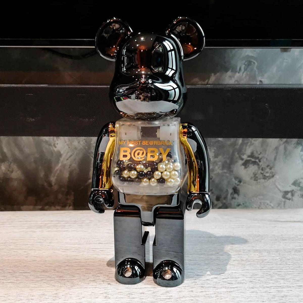 BE@RBRICK 1000% Building Block Figure 70CM | Limited Edition Collectible Bear Toy - Plated Black Gold