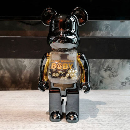 BE@RBRICK 1000% Building Block Figure 70CM | Limited Edition Collectible Bear Toy - Plated Black Gold