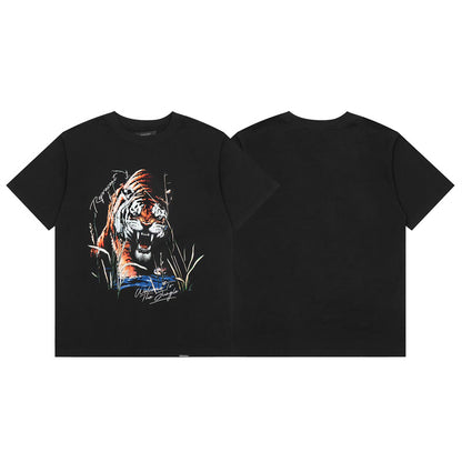 REPRESENT Washed Distressed Doberman Shark Short-Sleeve T-Shirt FOG