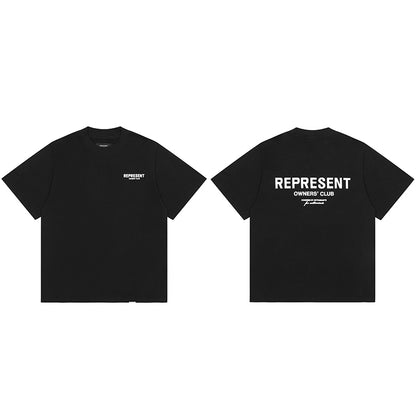 REPRESENT Washed Distressed Doberman Shark Short-Sleeve T-Shirt FOG