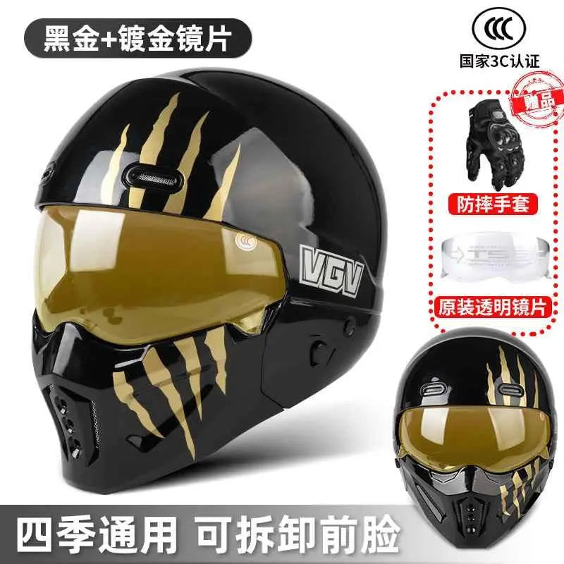 Shadow Scorpion Motorcycle Helmet - Full Face DOT Approved for Harley Cruiser Bike Class A 3C
