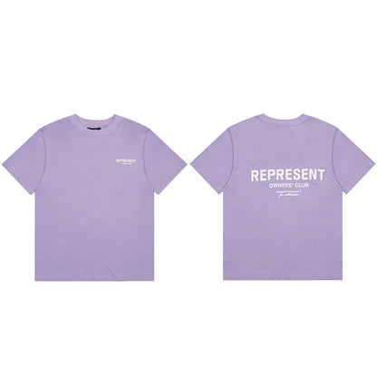 REPRESENT Washed Distressed Doberman Shark Short-Sleeve T-Shirt FOG