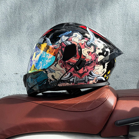 Hannya / 3C DOT Full Face Dual Visors Unisex /Bluetooth Motorcycle Helmet - Donclickin